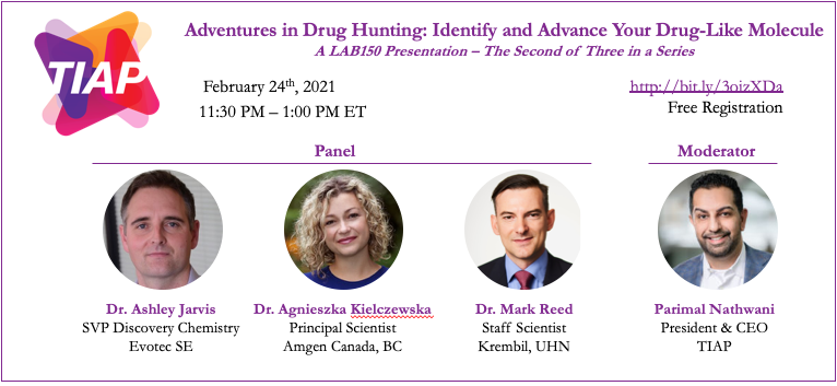 TIAPToronto's tweet image. So you have a validated therapeutic target but how do you go about discovering modulators of this target in an efficient &amp;amp; rational way? Attend our webinar Feb 24 to find out! bit.ly/3oizXDa #TIAPwebinar #targetvalidation #DrugDevelopment @KrembilRI @Evotec @Amgen