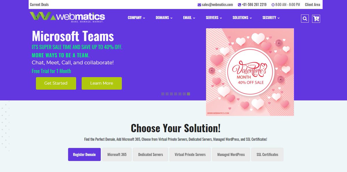 Webmaticssol's tweet image. Hey All , 
#Valentinedaycountdown. Run your Business with great ROI in Valentine month. Even WebMatics has great deals in valentine season. Book your domain and hosting and start to earn profits.
#VPSDiscounts #valentineoffer #BuyDomain