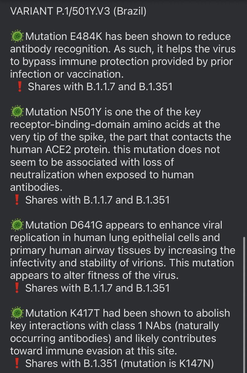 While B.1.351 and P.1 are independent lineages, they have several key mutations in common being (see my screens for descriptions of the mutations of concern we targeted with our vaccines) D416G, K417N/T, E484K, and N501Y (whereas N501Y, D416G, and E484K are shared with B.1.1.7).