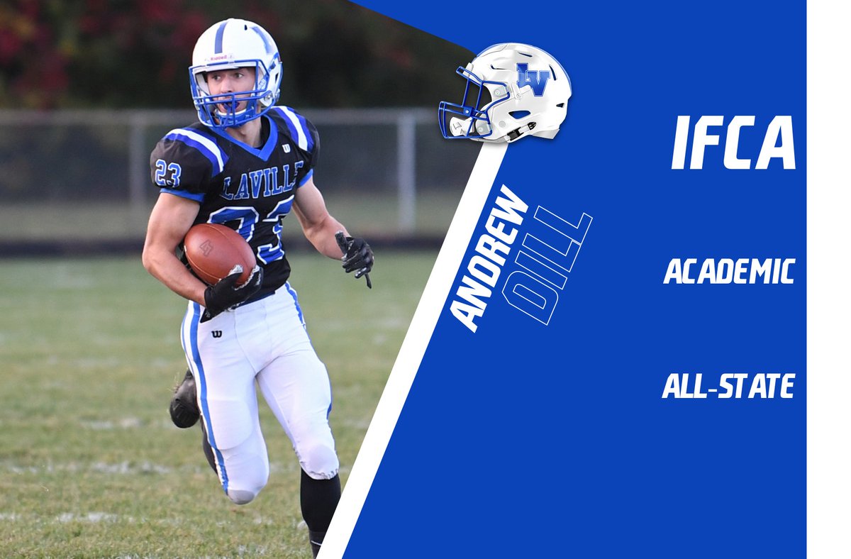 LVAthletics's tweet photo. Congrats to LaVille Football Senior Andrew Dill for being named to the IFCA Academic All-State Team! https://t.co/bIuPjSu2oI