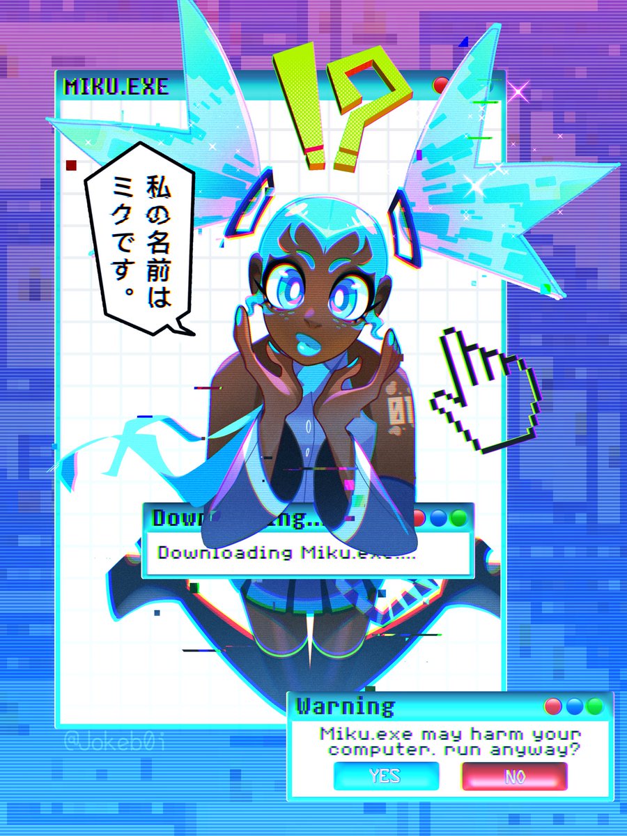 Everyday is #MikuMonday !! Introducing Glitch-ku! She lives in your computer! #HatsuneMiku