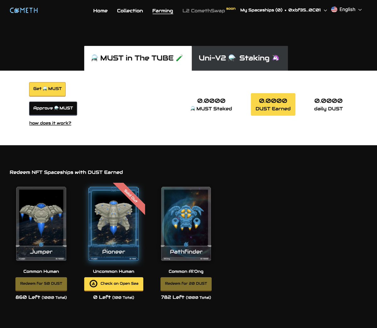 3. Farm limited edition NFTsReceive limited edition NFTs for farming & staking. NFTs can also be bought & sold on the OpenSea marketplace if players are looking for certain stats.