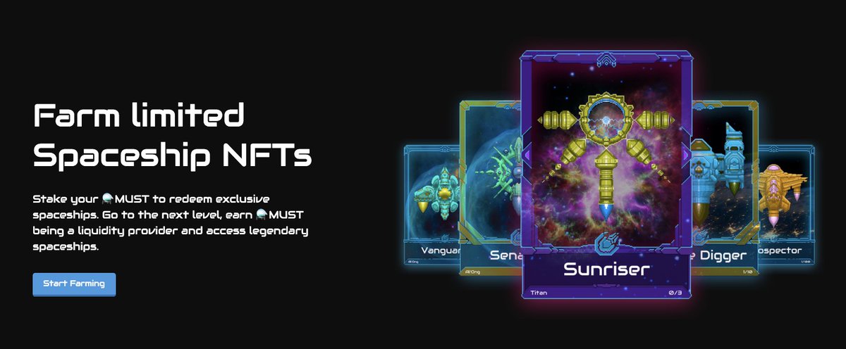 3. Farm limited edition NFTsReceive limited edition NFTs for farming & staking. NFTs can also be bought & sold on the OpenSea marketplace if players are looking for certain stats.