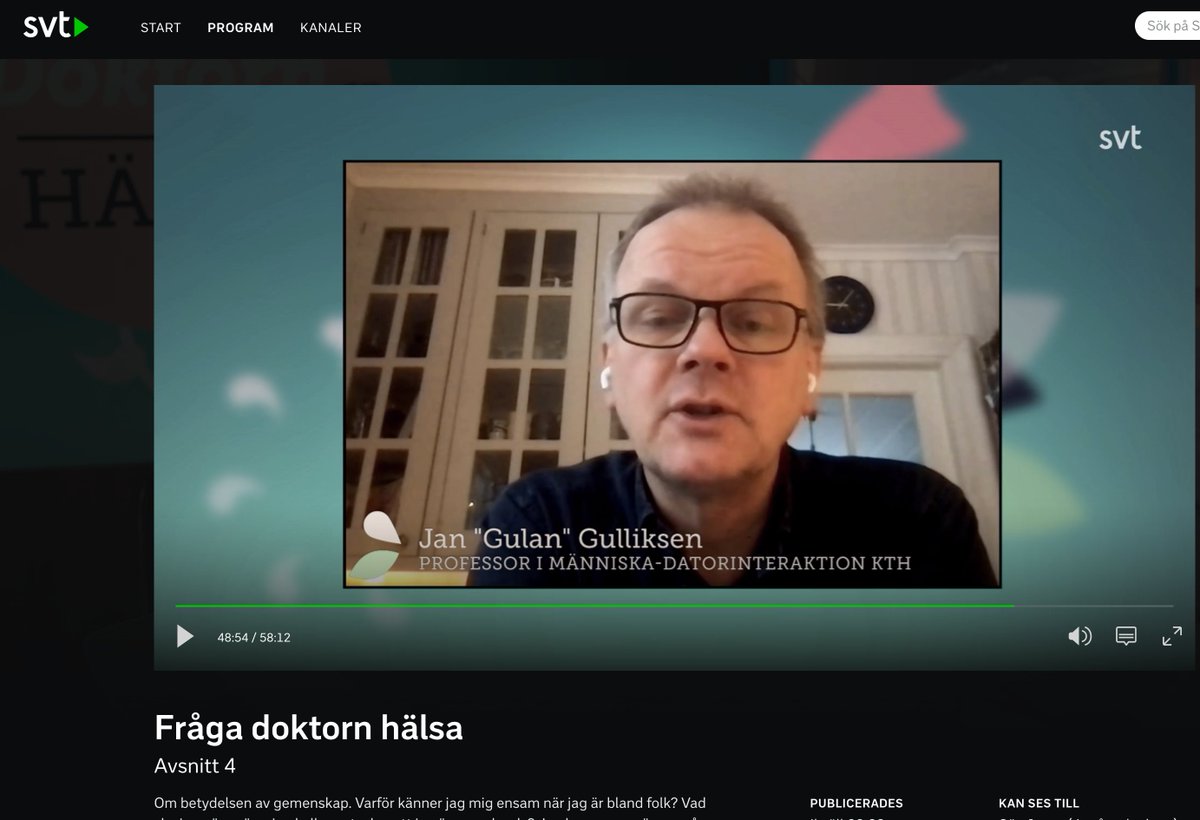 Så då har man gått och blivit hälsorådgivare på SVT... (47 minuter in i programmet...) svtplay.se/video/29993906… 
#KTHuniversity