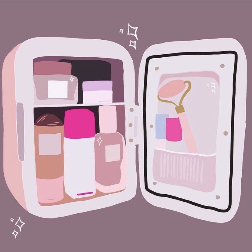 We love this illustration! Skincare fridge goals or whaaaaat? 😍