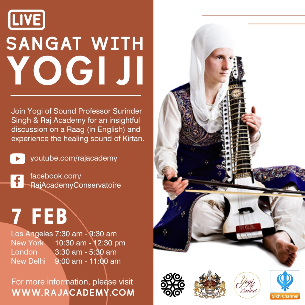 Join us in our wonderful Sangat, where <a href="/yogiofsound/">Yogi of Sound</a> and our Raj Academy team share with you the wisdom of Sikh Music! 🎶🙏✨ 

#LiveSangatSunday, 7th Feb:
🕞 3:30 - 5:30 pm (LDN)

➡ youtu.be/nbF-RFr0dkE
➡ facebook.com/RajAcademyCons…
➡ Sikh Channel TV &amp; facebook.com/SikhChannelOff…