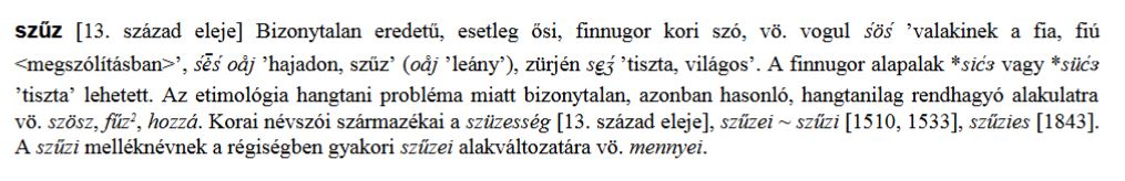 szűz 'virgin' is of unidentified origin, probably FU but with problems, mérleg 'scale, balance, libra' is a deverbal noun to mér- 'to measure', vízöntő 'aquarius' is a compound of FU víz 'water' + öntő 'pouring' = 'water-pourer'