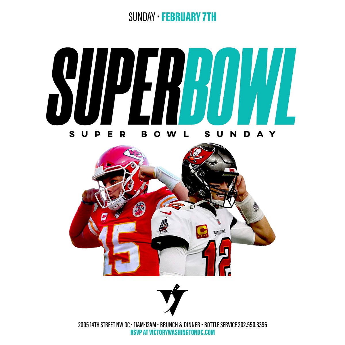 VictoryWashDC's tweet photo. Who will come out VICTORIOUS? #Brady or #Mahomes https://t.co/Spw0KOTRha