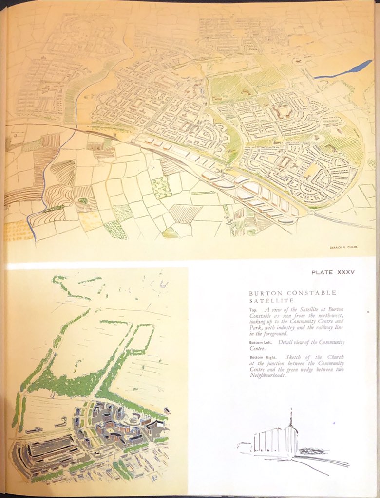 My favourite bit is this plan for a Bransholme style satellite town at Burton Constable