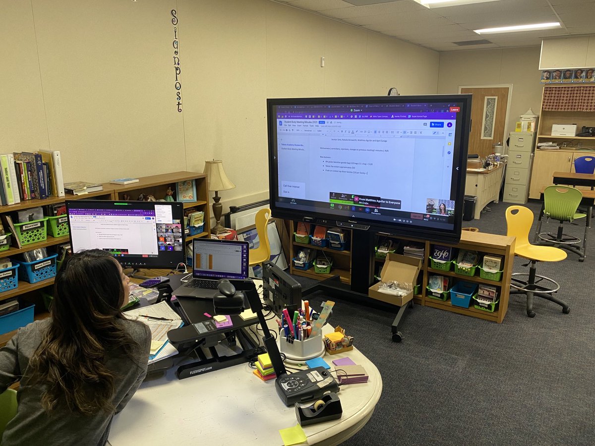 Mrs. Kelly using the new tech with our Titan Scholars!