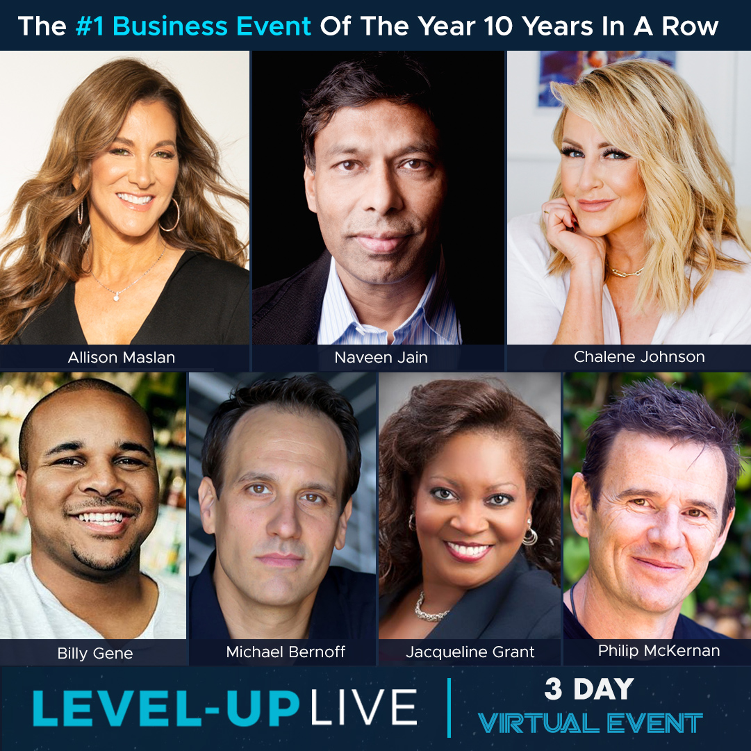 AllisonMaslan's tweet photo. THIS IS IT - Last Call for #LevelUpLIVE!  Cart closes Wednesday!  Speaker ROLL CALL ;)  @Naveen_Jain_CEO @ChaleneJohnson @askbillygene @michaelbernoff @PhilipMcKernan cc: @JesseMalinowski as our MC https://t.co/qHubsrd2aW