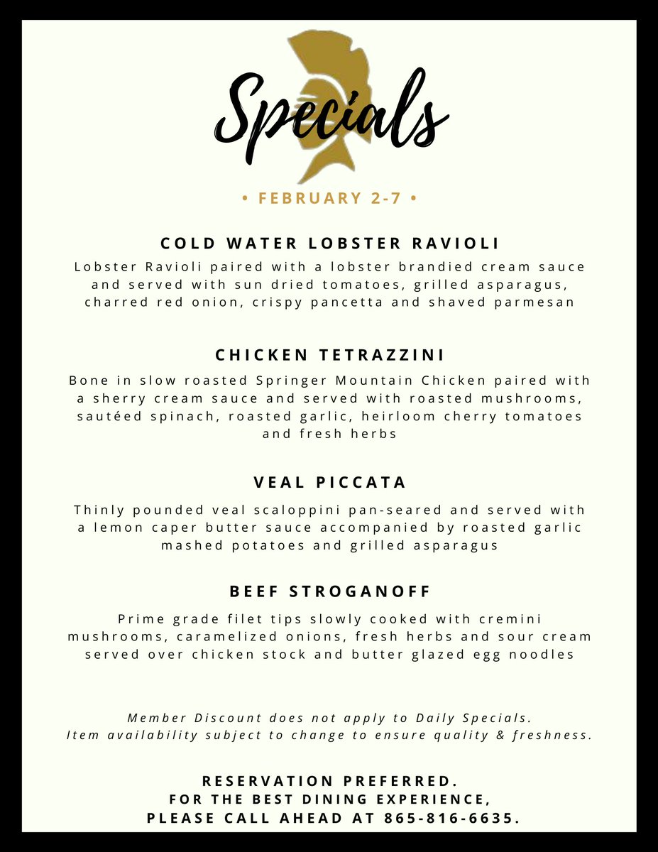 Avalon_Golf's tweet image. Another great lineup of specials this week! Come pick up Curbside or Dine in! #avalongrille #tprime #h3 #curbsidepickup🚗🚙 #h3