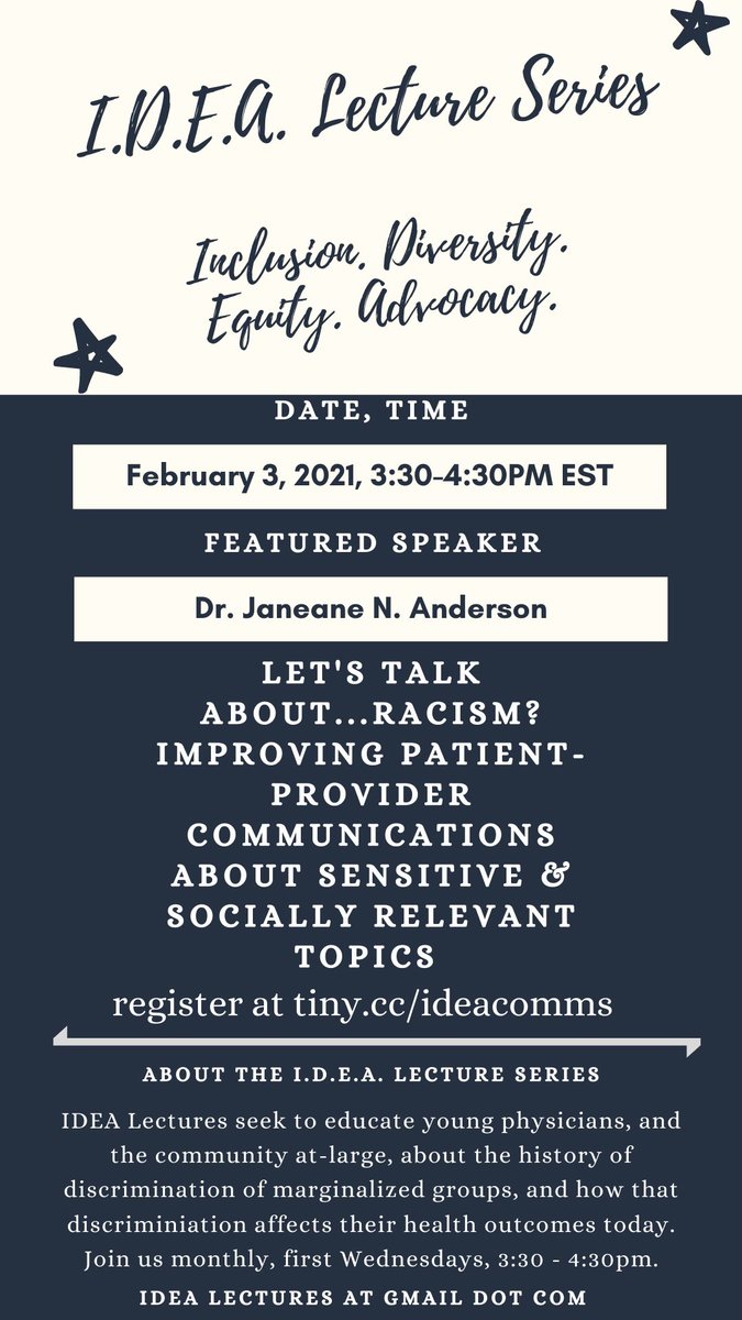 I’m grateful for the opportunity to present my ideas about how we improve patient-provider interactions and address persist disparities. Registration is still open! Come join me.