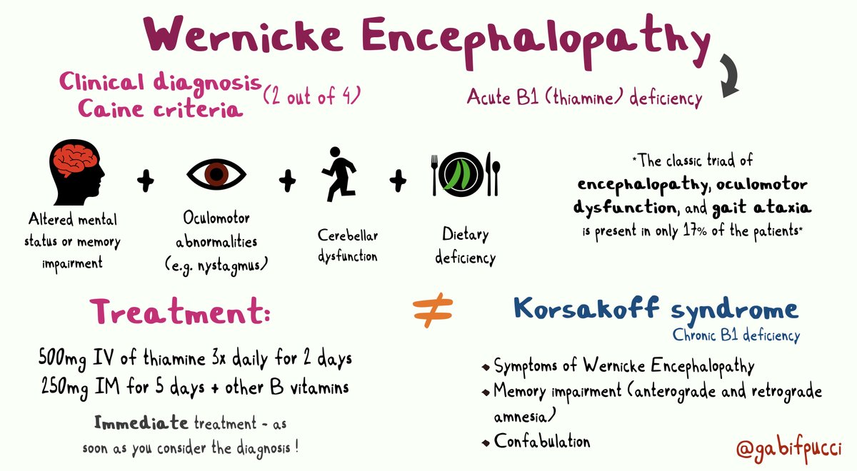 Gabriela F. Pucci, MD (@gabifpucci) on Twitter photo Schema about Wernicke Encephalopathy, inspired by another great discussion at <a href="/CPSolvers/">The Clinical Problem Solvers</a> with <a href="/FeresBrenda/">Brenda Feres, MD</a> , <a href="/Ali_Azeem01/">Ali Azeem</a>, <a href="/jackpenner/">Jack Penner</a>, <a href="/AlexHorneMD/">Alex Horne</a> !!
Any other suggestion?
#MedTwitter #NeuroTwitter #EndNeurophobia Schema about Wernicke Encephalopathy, inspired by another great discussion at <a href="/CPSolvers/">The Clinical Problem Solvers</a> with <a href="/FeresBrenda/">Brenda Feres, MD</a> , <a href="/Ali_Azeem01/">Ali Azeem</a>, <a href="/jackpenner/">Jack Penner</a>, <a href="/AlexHorneMD/">Alex Horne</a> !!
Any other suggestion?
#MedTwitter #NeuroTwitter #EndNeurophobia