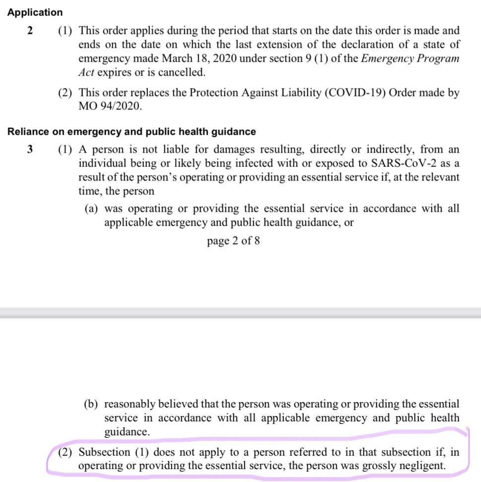 1/ Today, let’s discuss the term gross negligence. Why you may be asking?Because it would appear that Superintendents and Trustees need to be reminded of their fiduciary responsibilities —to their staff and students. https://www.bclaws.gov.bc.ca/civix/document/id/mo/mo/m0012_2021  #bced  #bcpoli