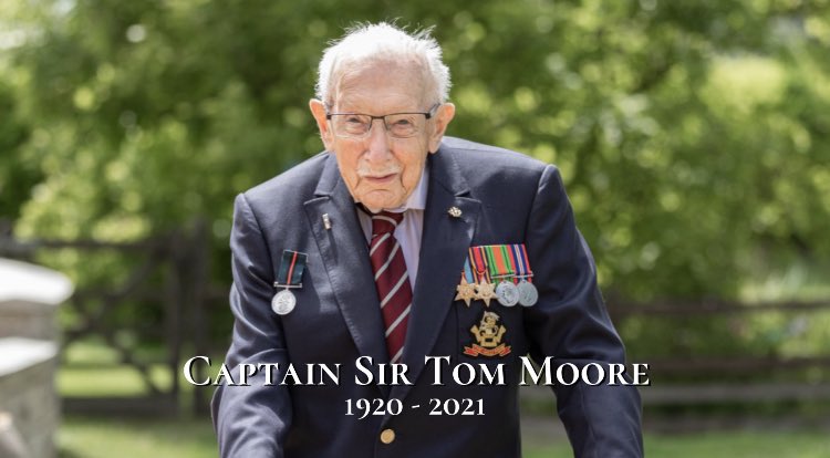 Sneekmada's tweet photo. Rest in Peace Sir Tom. Gone but like all other hero’s during this pandemic will not be forgotten. https://t.co/C1SQbJ599m
