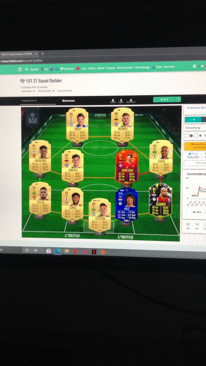 RainerZ91126166's tweet photo. #xboxshare #sheeshteam #sheeshtube Alles Untrade außer Lucas, Ake, Gomez und Teller und Havertz und mein Budget ist 200k PS: Ich war zu Faul die Xbox anzumachen https://t.co/pTyg1942xh