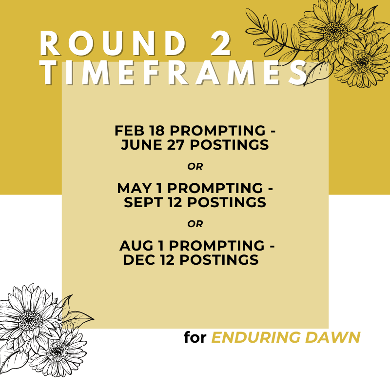 enduringdawn's tweet photo. The mods are maintaining the same writing period of 12 weeks, but with only one check-in and a longer prompting period this time around. Here's what our tentative timeframes will look like pending poll results: https://t.co/aKBQenbLSA