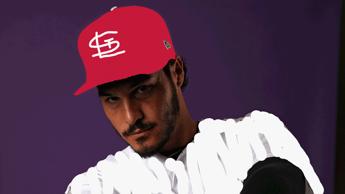 Cut4's tweet photo. St. Louis turns up the heat on their hot corner. 

Here's your first official look at Nolan Arenado, the Cardinal. https://t.co/9fNk8TpSUo