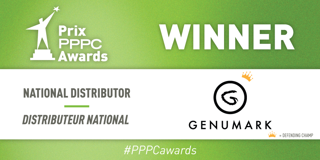 PPPCInc's tweet photo. #PPPCAwards presents the National Distributor award to @Genumark, once again defending their title from last season! Congrats! #TOPSPlus https://t.co/2MlQTW8ICI