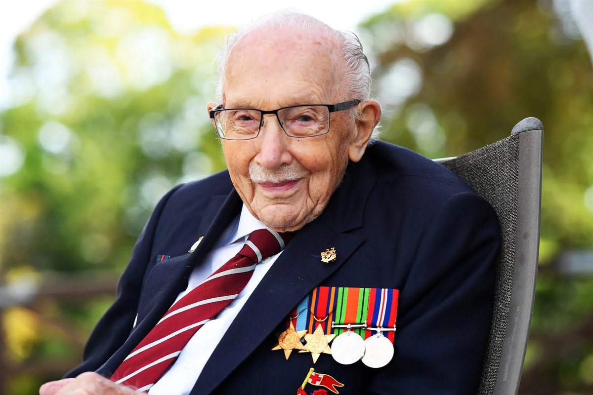 GordonTaeghan's tweet photo. Sometimes a very special person can walk into our lives without us even meeting. Today is a sad day as we say goodbye to a wonderful gentleman. R.I.P Captain Sir Tom Moore, you were an inspiration to us all #SirCaptainTom #WeSaluteYou https://t.co/ly5s81upJP
