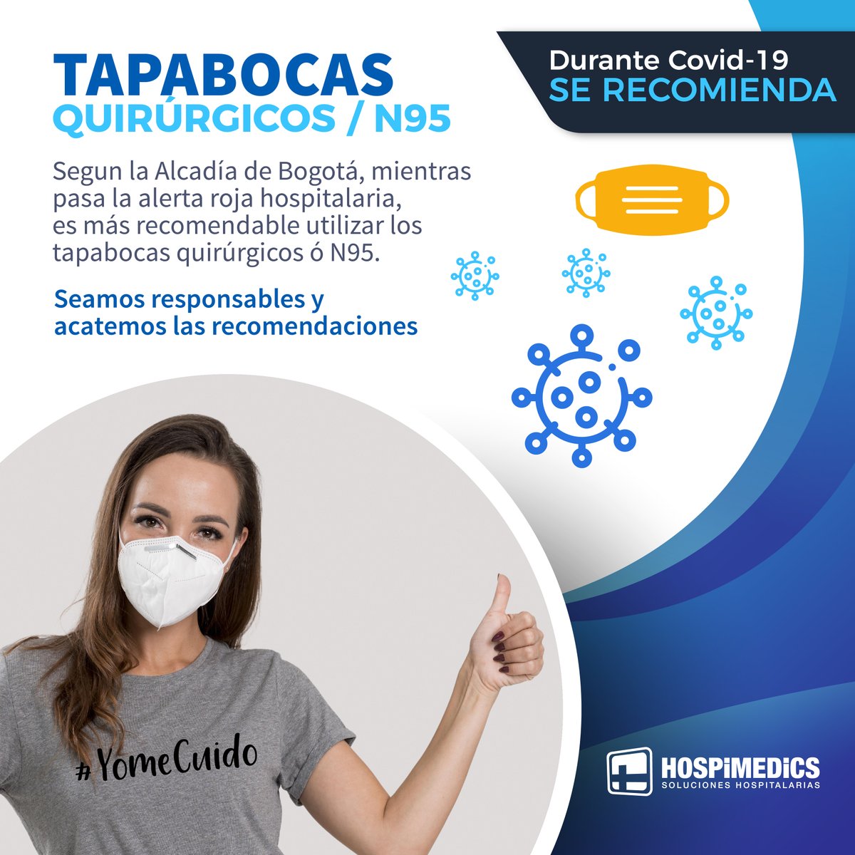 HospimedicsSA's tweet photo. ¡El virus sigue aquí! Durante tiempos de Covid-19 la Alcaldia de Bogotá ha recomendado utilizar tapabocas quirúrgicos o N95. Seamos responsables y acatemos la información. 
Adquiere con nosotros tapabocas de excelente calidad. Infórmate: https://t.co/OApQ6gbS5k
 #YoMeCuido  💯 https://t.co/P0KcB0TG0p