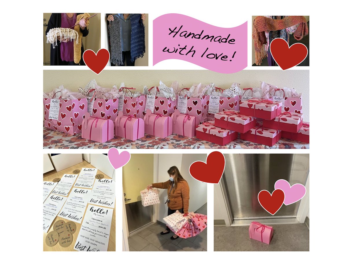 Last Dec., #thoughtful residents of Craig Gardens & Japantown Apts knitted and crocheted 60 scarves for the residents of 1585 Studios! All items were sanitized, wrapped with a note from the maker, and offered best wishes for the winter season. #ContactlessDelivery #Valentines