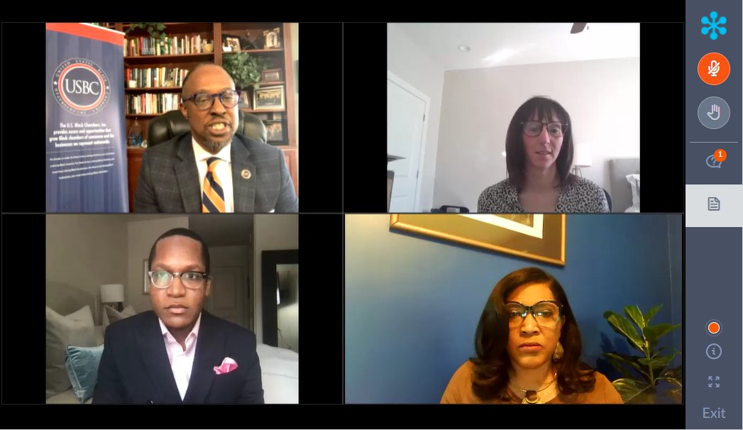 U.S. Black Chambers, Inc. (USBC) (@usblackchambers) on Twitter photo We're live with <a href="/MichiganSBDC/">Michigan SBDC</a> @prismgrp and @pamlpugh in Removing Barriers for Under serviced Communities: A Conversation with our President Ron Busby Webinar! We're live with <a href="/MichiganSBDC/">Michigan SBDC</a> @prismgrp and @pamlpugh in Removing Barriers for Under serviced Communities: A Conversation with our President Ron Busby Webinar!
