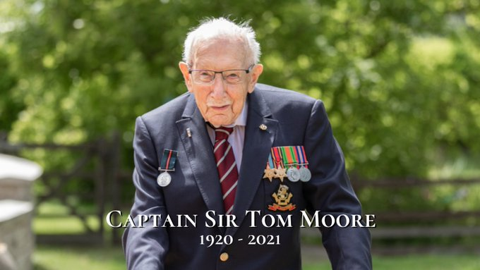 ColleenTHFC's tweet photo. omg its a sad day for this amazing man to pass hope he's flying high he surly will be missed so much rest in peace Sir tom Moore you will be missed by everyone he was a great person for the whole nation and serving for us and raising thousands of pounds for us he's incredible 💔x https://t.co/uAsaI3LDDA