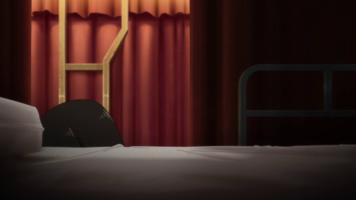 It's evident that the molestation and stress in Miwa's life from her parent had a huge psychological toll. We see her suffocating within the frame in the first two shots before Momoe enters into the boxed space to provide her comfort.