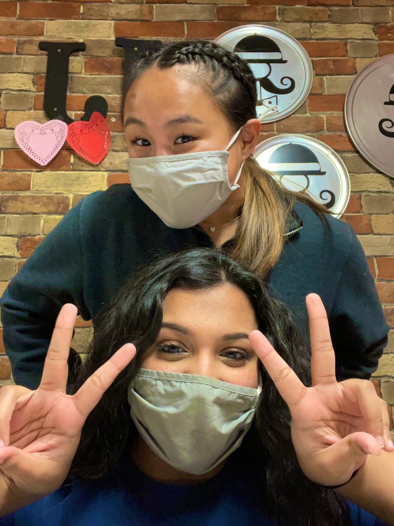 here’s <a href="/riyaaulakh1/">riyaaulakh</a> and I at work yesterday:) I also just picked up shifts so I work Wednesday (ty <a href="/battagliamags/">maggie battaglia</a> !), Friday, Saturday, &amp; Sunday👩🏽‍🦯 so if I don’t get a ✨HEFTY✨ paycheck I will throw hands in two weeks.