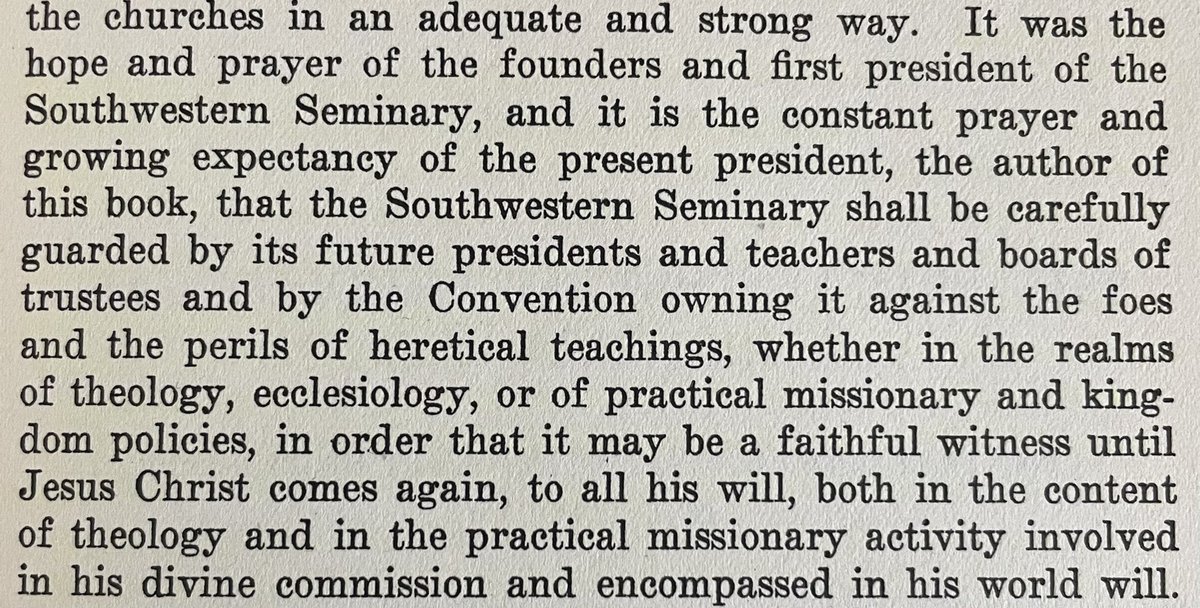AdamGreenway's tweet photo. Words penned by @LeeRScarborough in 1939 concerning his prayerful hope and confidence for the future of @SWBTS that resonate deeply with my heart, mind, and spirit today. #SWBTSLegacy #FindUsFaithful #MakeUsFruitful https://t.co/bjQdNMoNzi
