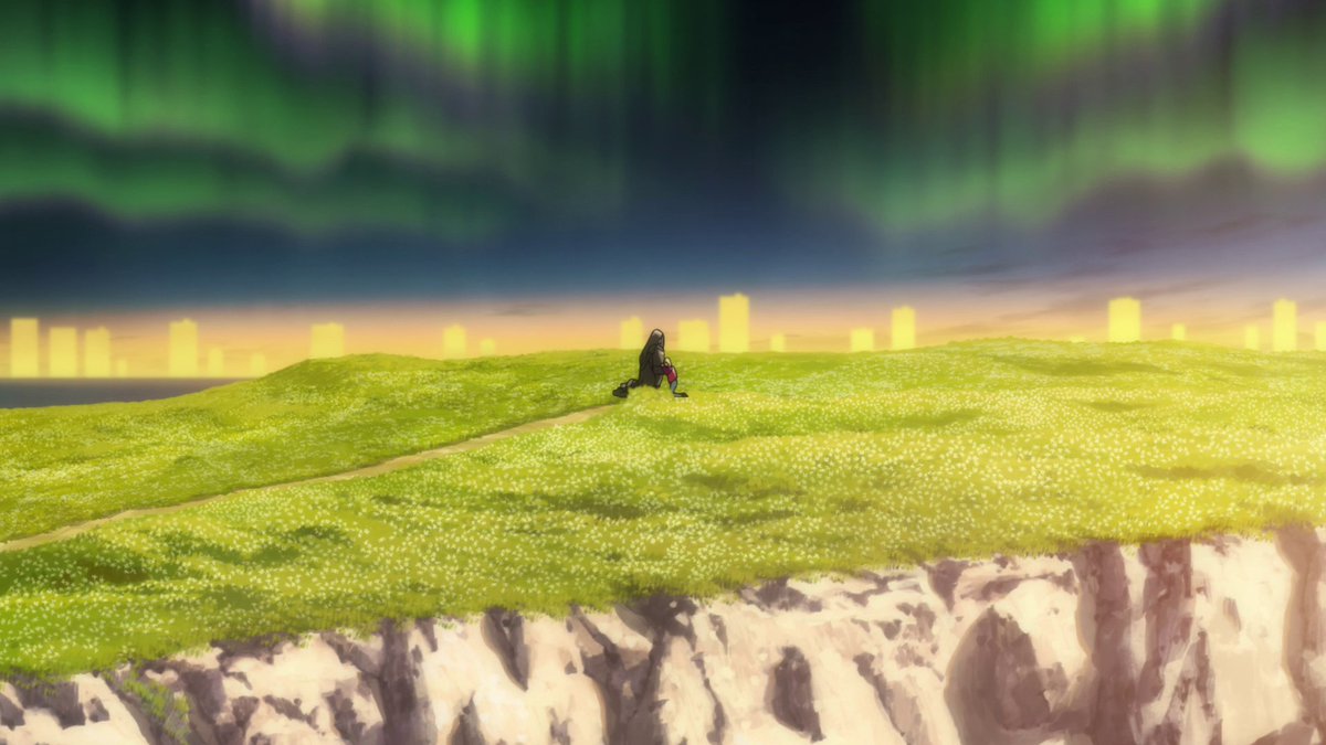 Rika really does care for Chiemi. I really like the orange lily in the foreground. The flower represents pride and confidence, something she tries to push to the forefront in comparison to the rest of the characters. This also shows her confidence in restoring Chiemi.