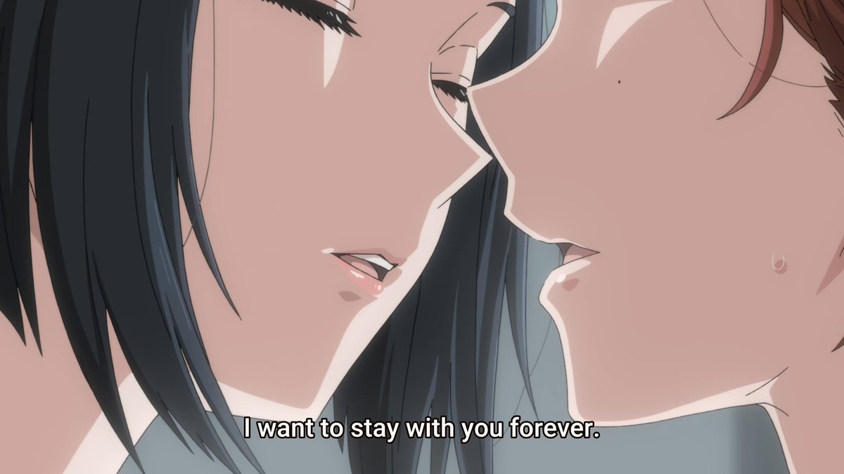 I really don't know what was going on in Momoe's mind here, but what's interesting is how the train passes by when the girl disappears. Trains passing by someone is usually symbolic of a lost opportunity, I wonder if that parallels what Momoe's thinking. I could be wrong though.