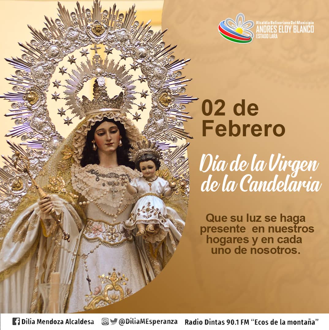 Clapyacambu2's tweet photo. Hoy #02Fe celebramos el #DiaDeLaCandelaria que la Luz se haga presente en cada uno de nuestros hogares!!! @NicolasMaduro @gestionperfecta @AlcaldesaDiliaM @CAeb2020 #ComunicadoresClapActivos https://t.co/6JqtY3YZhh