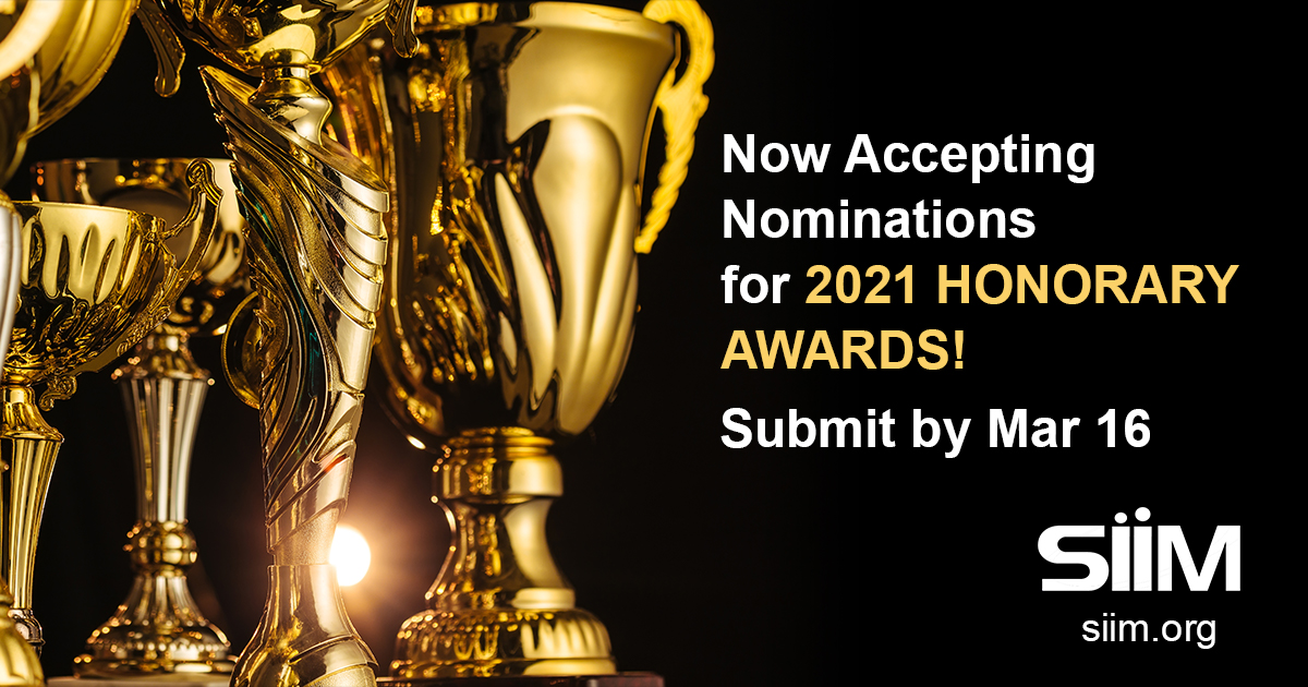 SIIM_Tweets's tweet photo. #Nominate someone inspiring for a #SIIIM 2021 #Honorary Award. Accepting #nominations from around the #world. Submit by Mar 16.
https://t.co/JRC52h6kTI https://t.co/BWWrWsFeZM