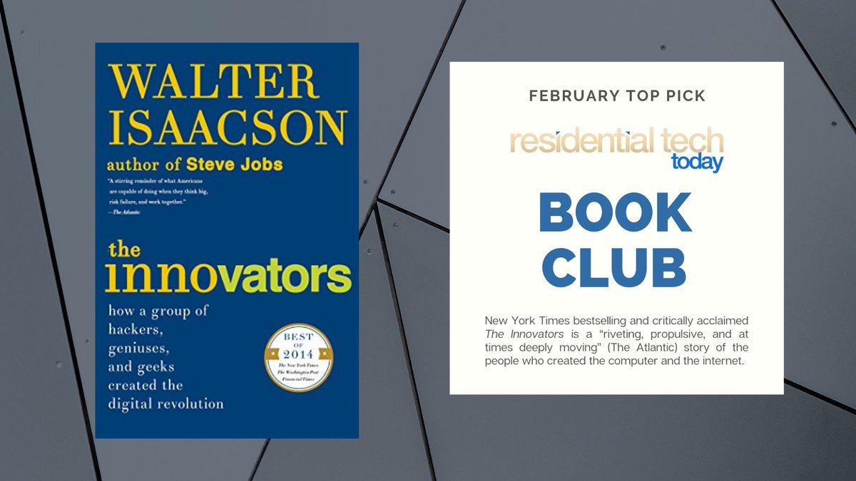 ResTechToday's tweet image. #TechBookClub The Innovators: How a Group of Hackers, Geniuses, and Geeks Created the Digital Revolution by @WalterIsaacson (author of Steve Jobs) is a lighthearted account of the history within the digital age. Take a look at The Innovators on @amazon! amzn.to/2YDtFnC