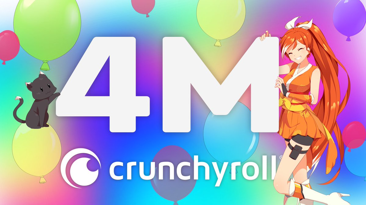 crunchyroll_la's tweet photo. ¡YA SOMOS 4 MILLONES! 🎉 ¡Muchas gracias por ser parte de Crunchyroll! https://t.co/4bqSpAMKhX