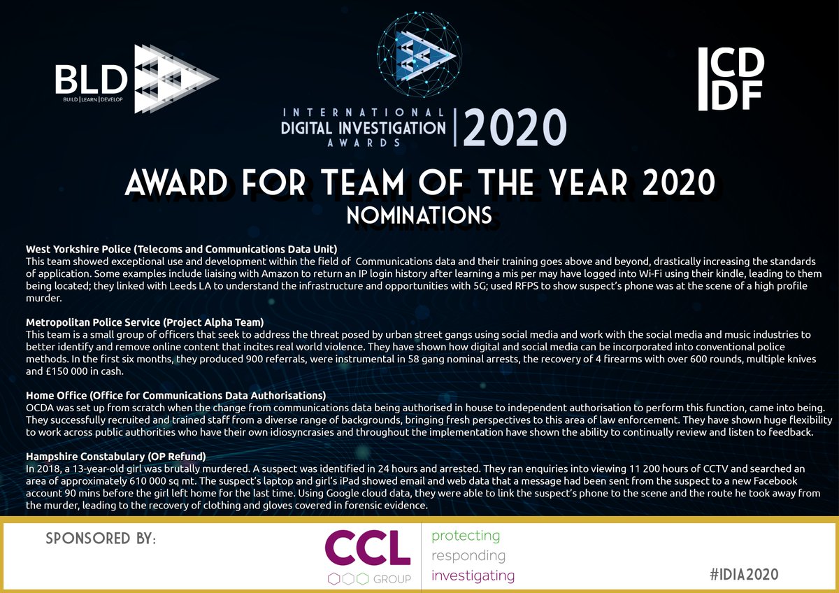 BlueLightsLtd's tweet image. IDIA 2020: Team of the Year!

BLOG: bluelightstraining.com/2021/02/02/idi…

@CCL_Solutions #IDIA2020 #digital #digitalinvestigation #investigation #police #military #crypto #cryptocurrency #intelligence #commsdata#forensic #digitalforensic #internet #investigator #ICDDF #security #cybersecurity