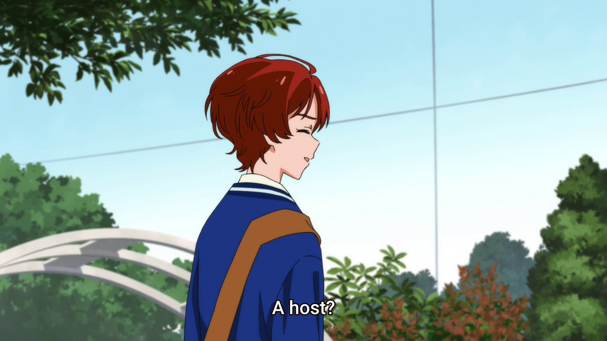 Before Momoe can even talk, Rika interferes and talks about how Momoe's "handsome" and should be a "host", immediately identifying Momoe as a male. I think that anyone could tell just how frustrated and a bit awkward Momoe felt in this instance.