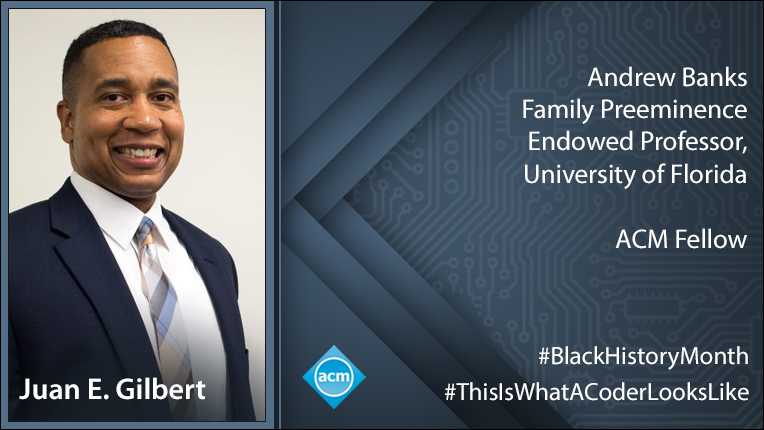 TheOfficialACM's tweet image. &quot;[The underrepresentation of Black people in computing] has an impact on all of us...So, when I became a professor, I said I would recruit more African-Americans, Hispanics and other underrepresented students into my lab and into the field.&quot; @DrJuanGilbert bit.ly/2MpLUdq