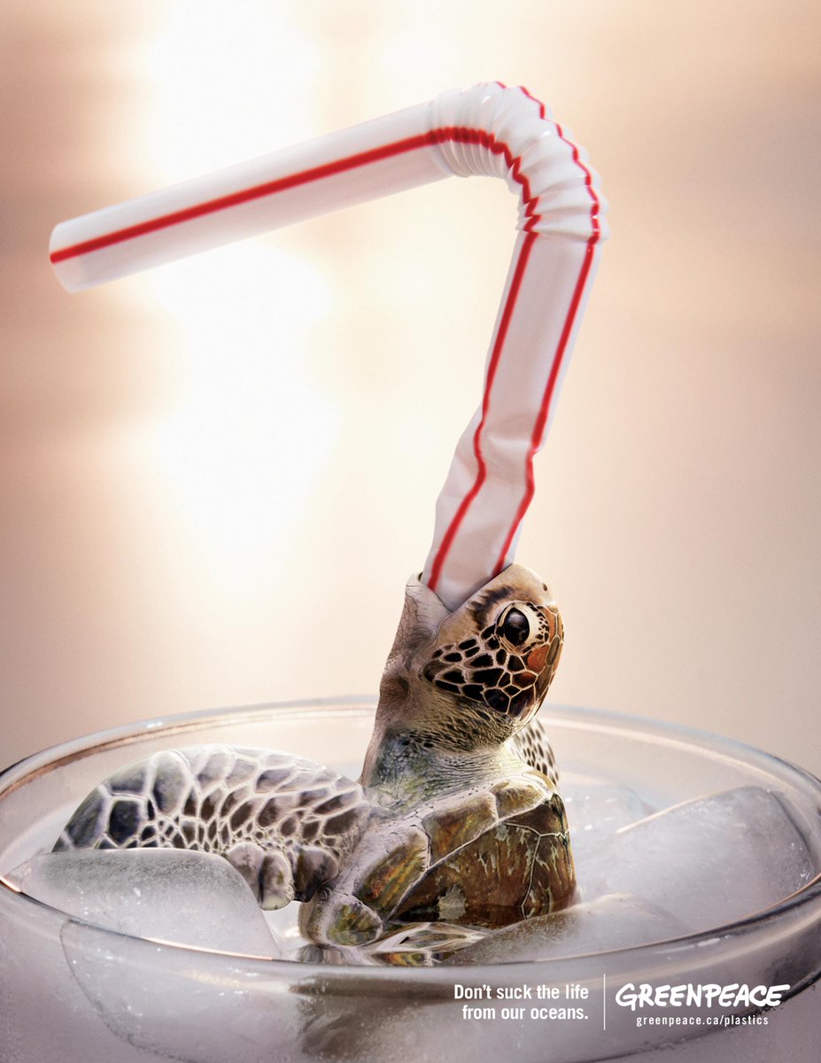culturepub's tweet photo. Campagne choc réalisée par l'agence @rethinkcanada pour @Greenpeace (2018).

#JournéeSansPaille #InternationalStrawFreeDay https://t.co/oNLL80di04