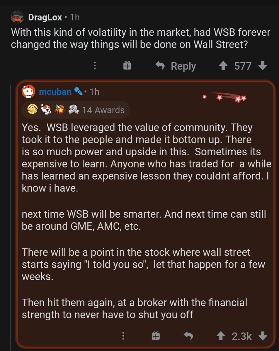 Mark Cuban's complete Ask Me Anything session on r/wallstreetbets Thread↓