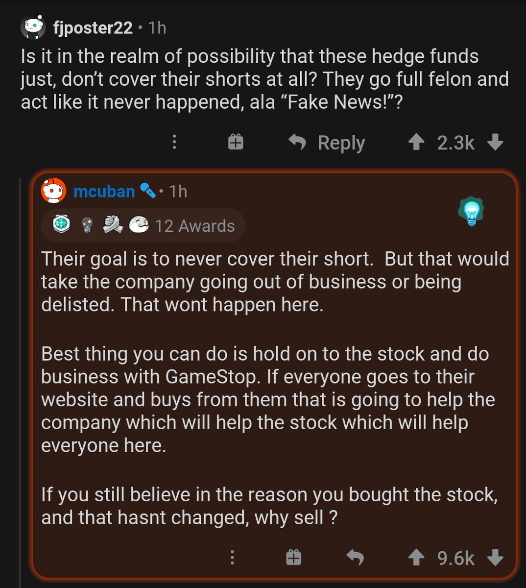 Mark Cuban's complete Ask Me Anything session on r/wallstreetbets Thread↓