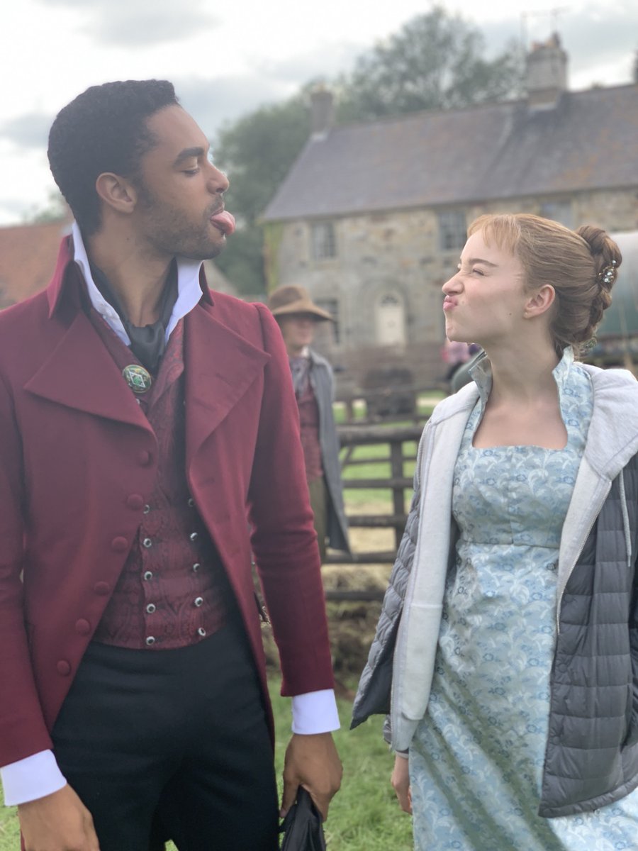 netflix's tweet photo. Zero fun was had making Bridgerton https://t.co/okm34AwNtI