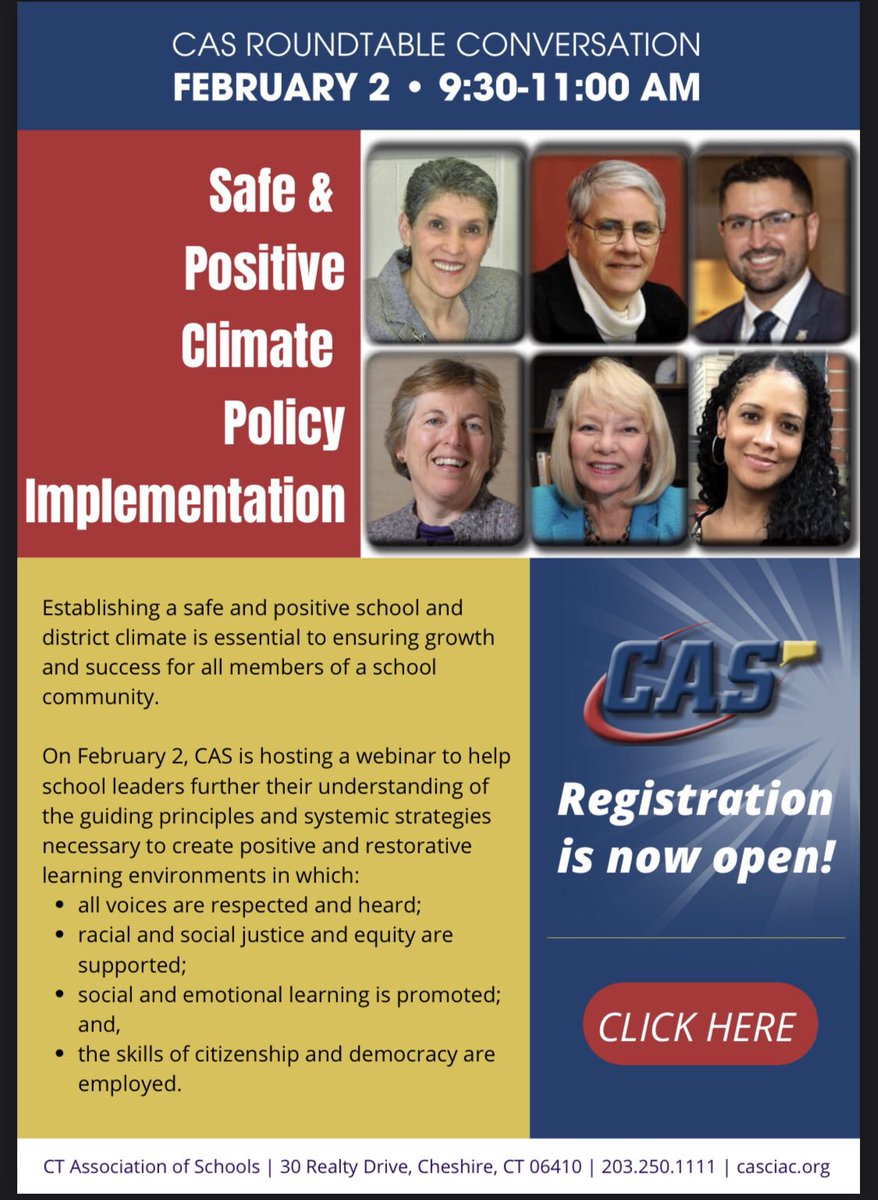 Read_Principal's tweet image. I was honored to be involved in this work today with @CAS_ct  🙌🏽  Proud to have represented the perspective of the school principal! 🙏🏽