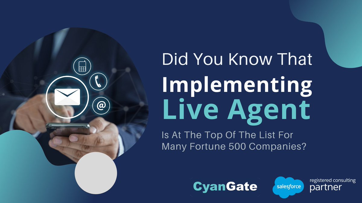 CyanGate's tweet photo. Here in this blog post we have shared a couple of tips about what you need to do to make Live Agent Implementation a success. https://t.co/vuCaHOGmgS
For further assistance contact us! https://t.co/95dnBwhE35
#SalesforceServiceCloud #SalesforceLiveAgent #CustomerSupportServices https://t.co/tAzSSOJKI5