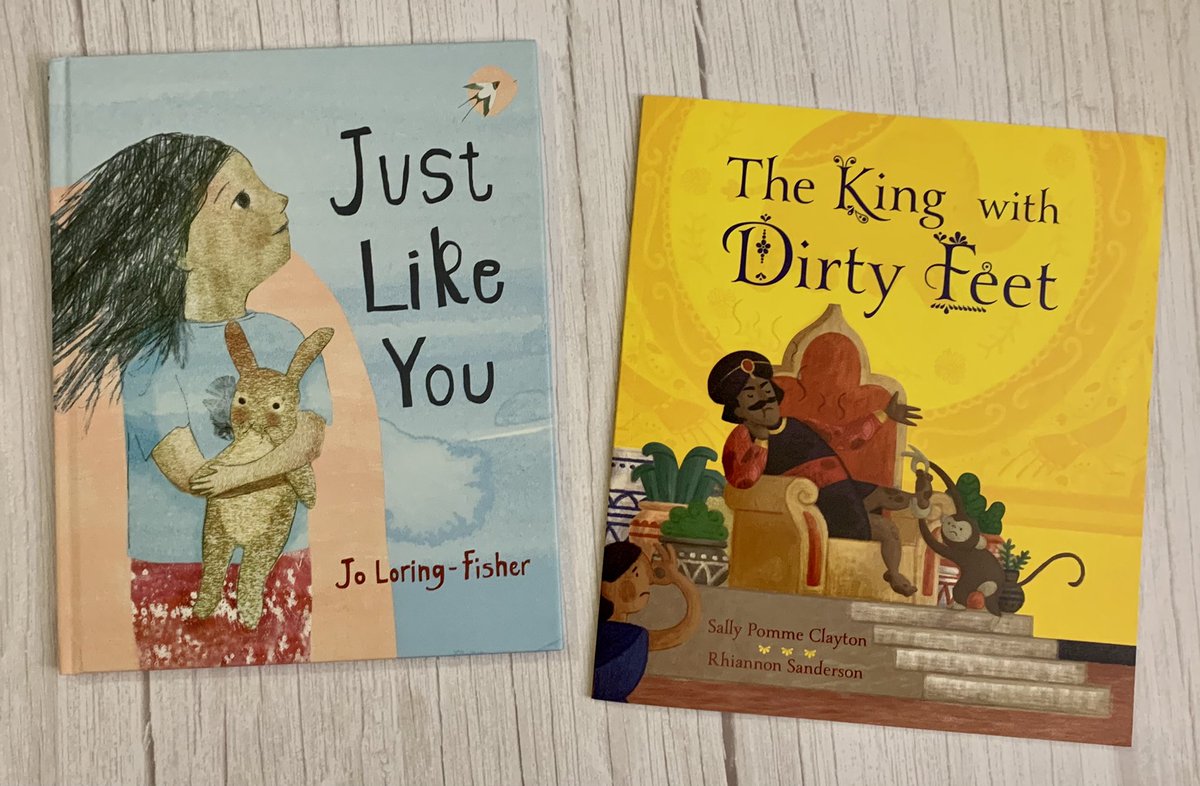Look at these two beautiful picture books from @OtterBarryBooks. 

#JustLikeYou @JoLoringFisher 
#TheKingWithDirtyFeet @SallyPommeStory #RhiannonSanderson