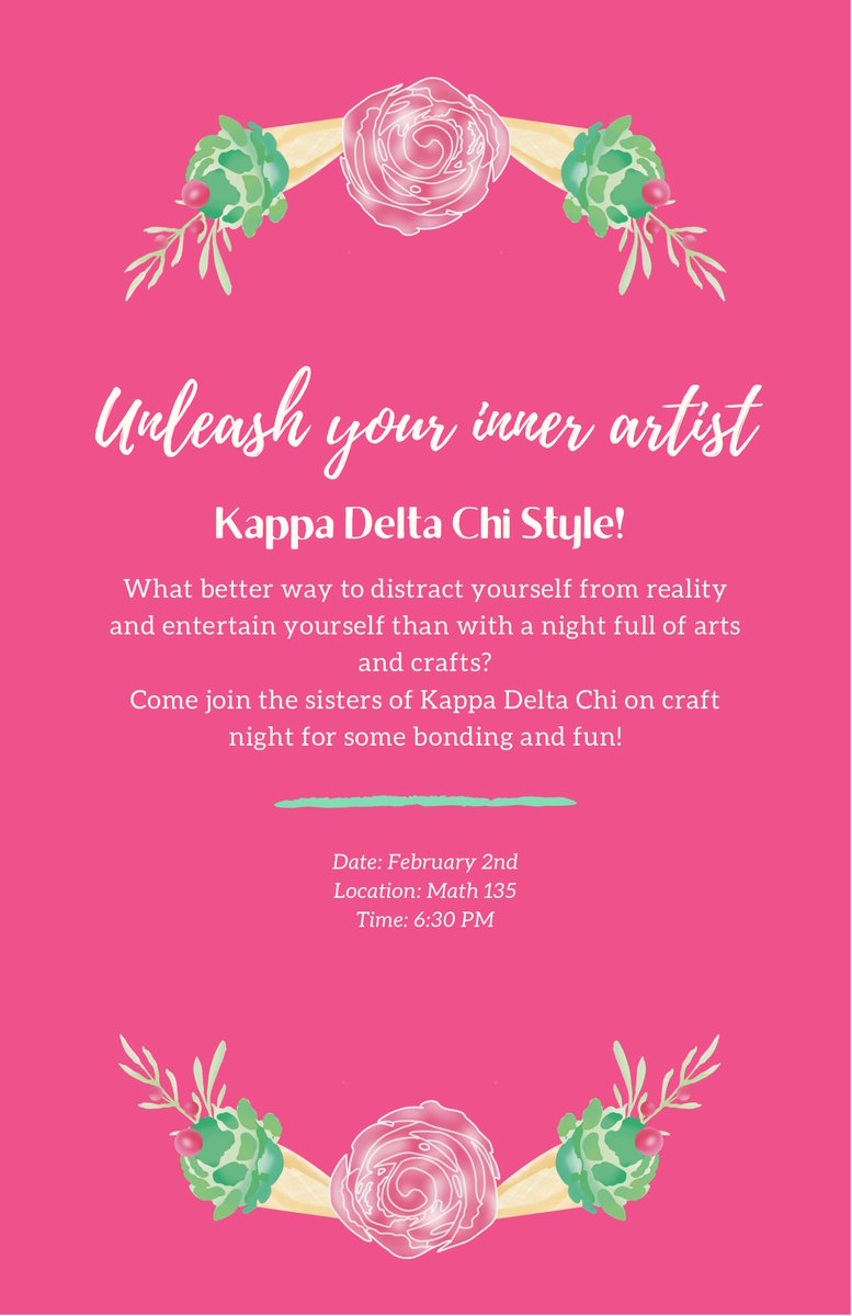 Tonight’s Event:
Craft Night! Who is ready to unleash their inner artist and learn more about KDChi?