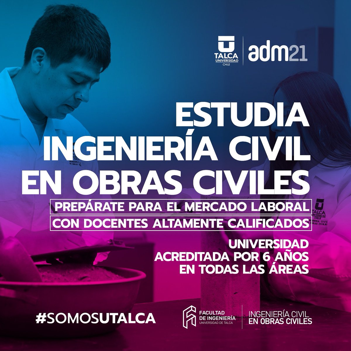 IcObras's tweet photo. ¿Imaginas tu futuro supervisando y ejecutando todo tipo de proyectos de construcción?🧐
¡Entonces, esta carrera es para ti!

Infórmate más en el siguiente link https://t.co/8uzaIV8Rjx

#𝐔𝐓𝐚𝐥𝐜𝐚𝐂𝐨𝐧𝐭𝐢𝐠𝐨 #𝐔𝐓𝐚𝐥𝐜𝐚 #SomosUTalca #admisión2021 #𝐎𝐛𝐫𝐚𝐬𝐂𝐢𝐯𝐢𝐥𝐞𝐬 https://t.co/JTCkLvDxS1